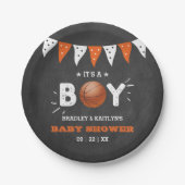 Assiettes En Carton C'est un garçon ! Baby shower de base-ball à thème (Devant)