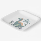 Assiettes En Carton C'est un garçon Dino (Angulaire)