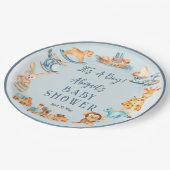 Assiettes En Carton C'est un garçon en bois | Baby shower de jouets en (Angle)