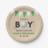 Assiettes En Carton C'est un garçon ! Golf Thème Co-ed Baby shower (Devant)