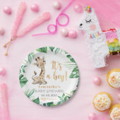Assiettes En Carton C'est un garçon ! Plaque de Baby shower Safari Gir (Fête)