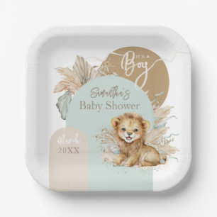 Assiettes En Carton C'est un garçon Safari Thème Lion Baby shower