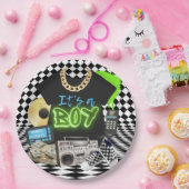 Assiettes En Carton C'est un garçon| Urban Retro Hip hop Baby shower G (Fête)