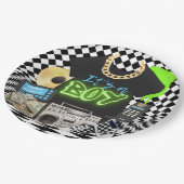 Assiettes En Carton C'est un garçon| Urban Retro Hip hop Baby shower G (Angle)