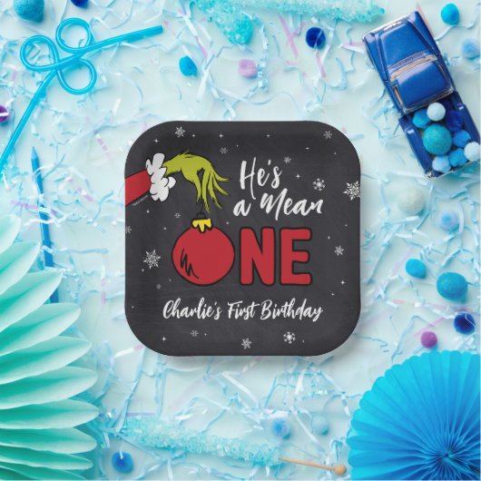 Assiettes En Carton C'est un Mean One | Grinch Chalkboard Anniversaire (Fête)