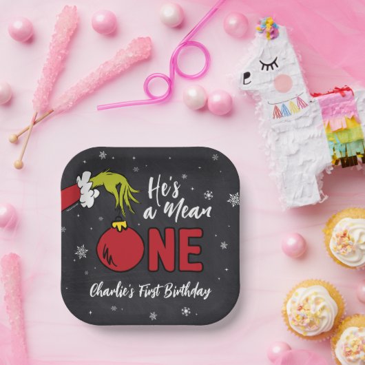 Assiettes En Carton C'est un Mean One | Grinch Chalkboard Anniversaire (Fête)