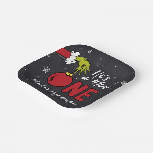 Assiettes En Carton C'est un Mean One | Grinch Chalkboard Anniversaire (Angulaire)