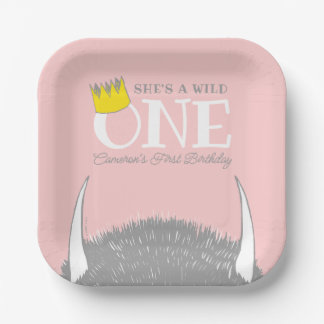 Assiettes En Carton C'est un Wild One - 1er Anniversaire Gold Crown