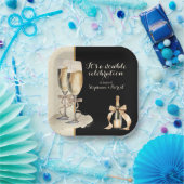 Assiettes En Carton C'est une double fête de Champagne d'or (Fête)