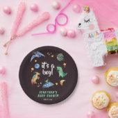 Assiettes En Carton C'est une fête de Baby shower de Dinosaure de l'Es (Fête)