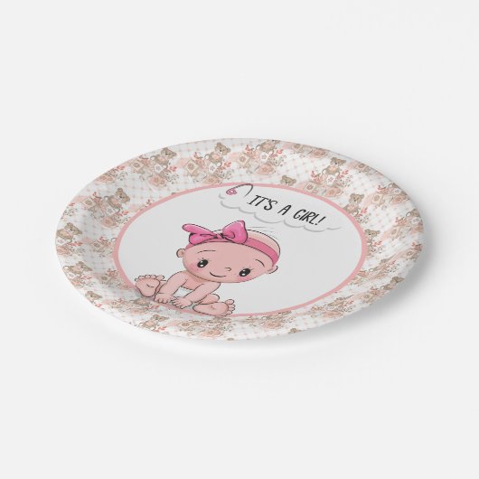 Assiettes En Carton C'est une fille (Angle)