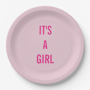 Assiettes En Carton C'est une fille Baby Shower
