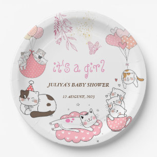 Assiettes En Carton C'est une fille baby shower Plaques de papier