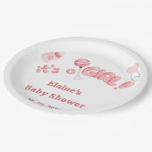 Assiettes En Carton C'est une fille Baby Things Baby shower fille rose (Angle)