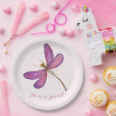 Assiettes En Carton C'est une fille ! Dragonfly violette sucrée (Fête)