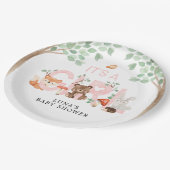 Assiettes En Carton C'est une fille en bois Baby shower Plaques de pap (Angle)