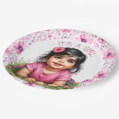 Assiettes En Carton C'est une fille | Le Baby shower de la fille rose (Angle)