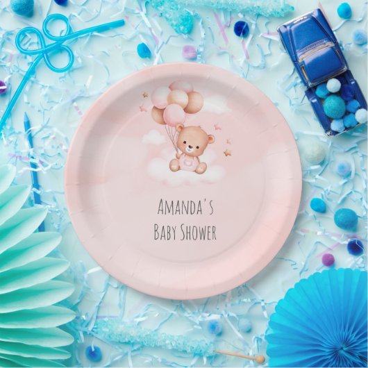 Assiettes En Carton C'est une fille, on peut attendre ! Plaque de douc (Fête)