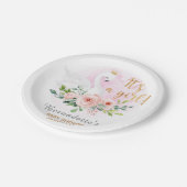 Assiettes En Carton C'est une fille ! Plaque en papier Baby shower à c (Angle)