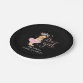 Assiettes En Carton C'est une Girl Princess plaques de Baby shower (Angle)