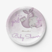 Assiettes En Carton C'est une petite fille éléphante petite fille douc (Devant)