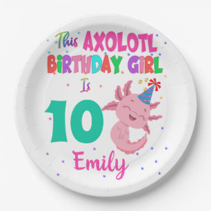 Assiettes En Carton Cette fille Axolotl est une salamandre amphibie