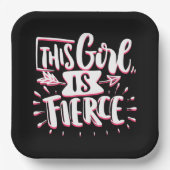 Assiettes En Carton Cette Fille Est L'Autonomisation De Fille Fierce (Recto)