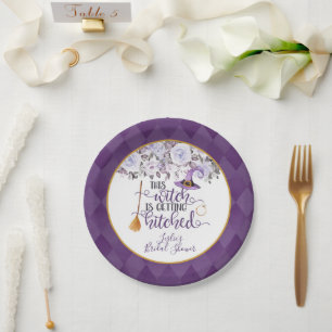 Assiettes En Carton Cette Sorcière est Obtenir Hitched Papier Plaque -