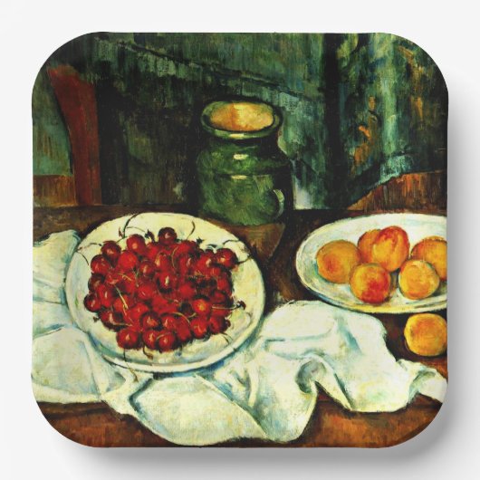 Assiettes En Carton Cezanne - Cerises, art, (Recto)
