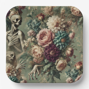 Assiettes En Carton Chagrin posthume – Conception florale gothique