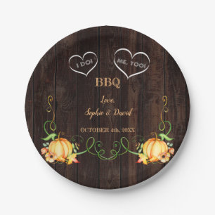 Assiettes En Carton Chaîne d'automne Citrouille lumières Vielle grange