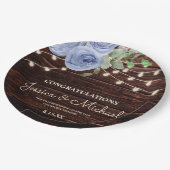 Assiettes En Carton Chaîne de bois rustique Lumières Mariage Floral bl (Angle)