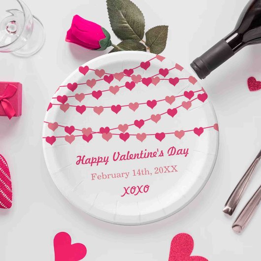 Assiettes En Carton Chaîne pendante Amour Coeurs Heureuse Sainte-Valen
