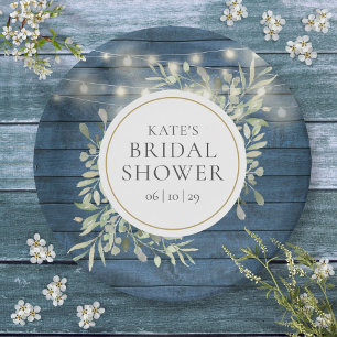 Assiettes En Carton Chaîne rustique illumine Fête des mariées verdoyan