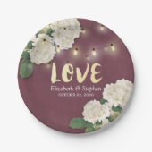 Assiettes En Carton Chaîne wedding shower Hydrangea Lumière Rouge Bour (Devant)