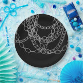 Assiettes En Carton Chaînes d'argent Black Hip hop Danse fête d'annive (Fête)