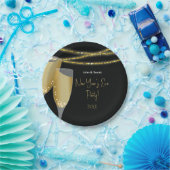 Assiettes En Carton Chaînes de champagne et de Parties scintillant | S (Fête)