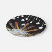 ASSIETTES EN CARTON CHAÎNES DE GUITARE AU SOLEIL (Angle)