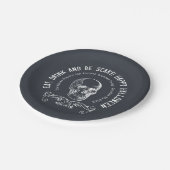 Assiettes En Carton Chalboard Skull Personnalisé Halloween Party (Angle)