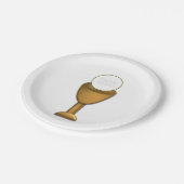 Assiettes En Carton Chalice d'or et hôte - Sainte Communion (Angle)