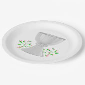 Assiettes En Carton Chalice et Buds Rose Verdure Première communion (Angle)
