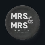 Assiettes En Carton Chalk Chalkboard M. & MR Fiançailles Mariage gay<br><div class="desc">Customisez avec n'importe quel texte pour n'importe quel événement.</div>