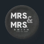 Assiettes En Carton Chalk Chalkboard M. & MR Fiançailles Mariage gay<br><div class="desc">Customisez avec n'importe quel texte pour n'importe quel événement.</div>