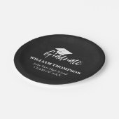 Assiettes En Carton Chalk du lycée Noir et blanc Grad Party (Angle)