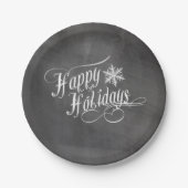 Assiettes En Carton Chalkboard Snowflakes | Joyeuses fêtes (Devant)