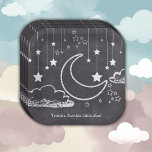 Assiettes En Carton Chalkboard Twinkle Twinkle Little Star Baby shower<br><div class="desc">Célébrez votre petite étoile avec un baby shower Chalkboard Twinkle Twinkle Little Star. Avec son décor de tableau, ses étoiles dessinées à la craie et ses accents doux à la craie, ce charmant thème ajoute une touche d'élégance simpliste et de magie céleste à votre célébration spéciale. Si vous avez besoin...</div>