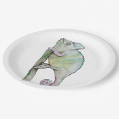 Assiettes En Carton Chameleon à aquarelle mignonne (Angle)