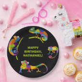 Assiettes En Carton Chameleons Carton mignon Couleurs vives Personnali (Fête)