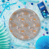 Assiettes En Carton Champ Citrouille d'automne avec feuilles et champi (Fête)