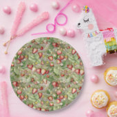 Assiettes En Carton champ de fraises rouges mûres (Fête)